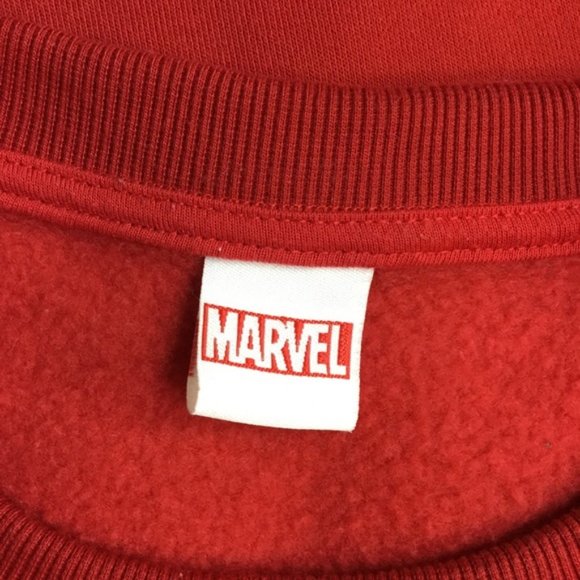 Marvel Deadpool Pullover Sweater Crewneck Long Sleeve Red/Black Large Men's - Picture 5 of 10